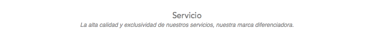 
Servicio
La alta calidad y exclusividad de nuestros servicios, nuestra marca diferenciadora.